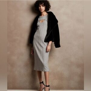 NWOT Banana Republic Ribbed Long Sleeve Midi Knit Dress - Size S